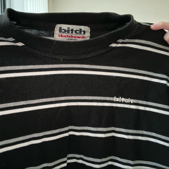 Bitch Skateboards Striped Tshirt L - Picture 2 of 4